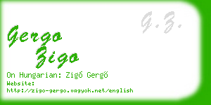 gergo zigo business card