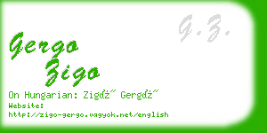 gergo zigo business card